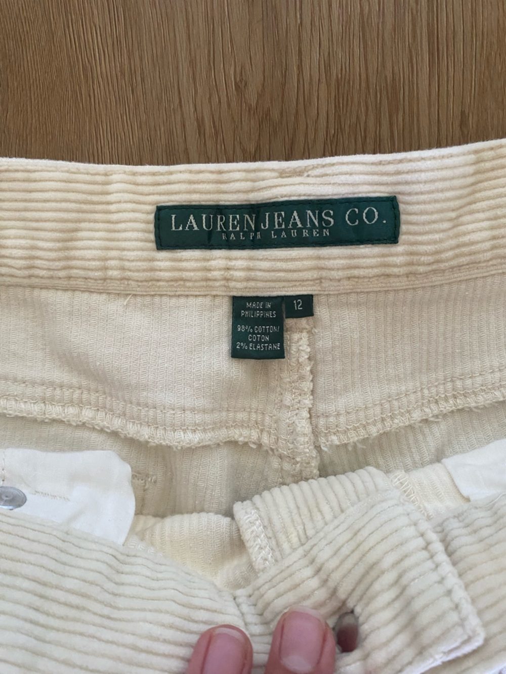Ralph Lauren White Cream Corduroy Straight-Leg Pants - Picture 7 of 9